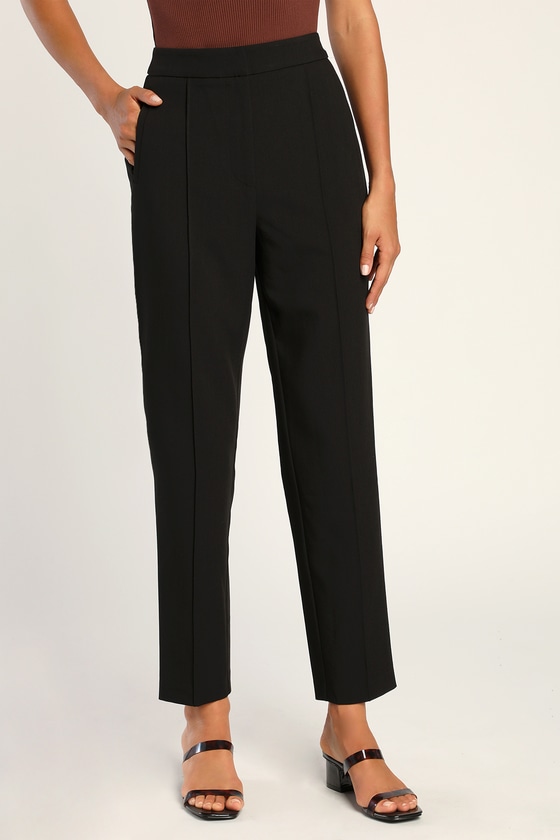 Black | Relaxed Tapered Trousers | Pure Collection