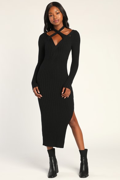 Cute Black Sweater Dresses for Women | Lulus