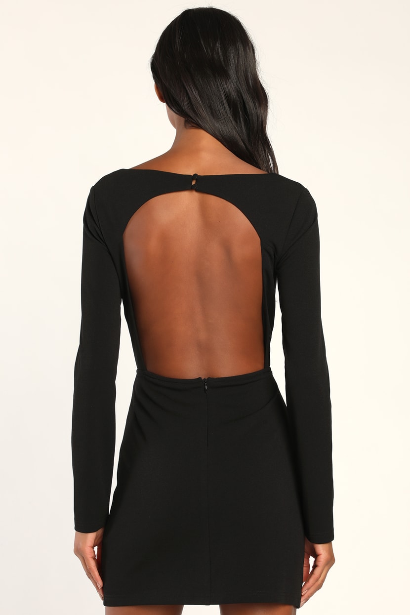 Black Backless Mini Dress - Bodycon Dress - Open Back Mini Dress - Lulus