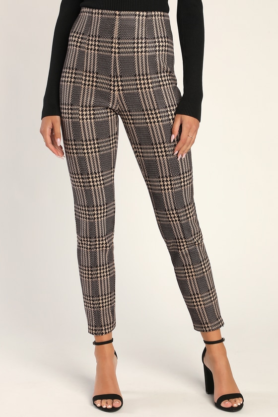 Tan 2025 plaid leggings