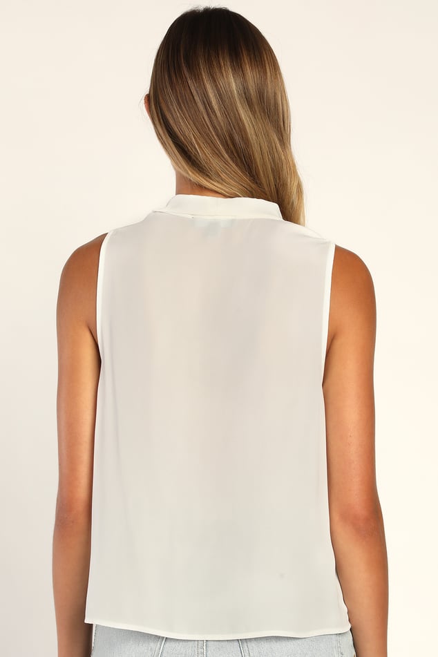 Cute White Tank - T-Back Top - Cowl Neck Tank Top - Top - Lulus