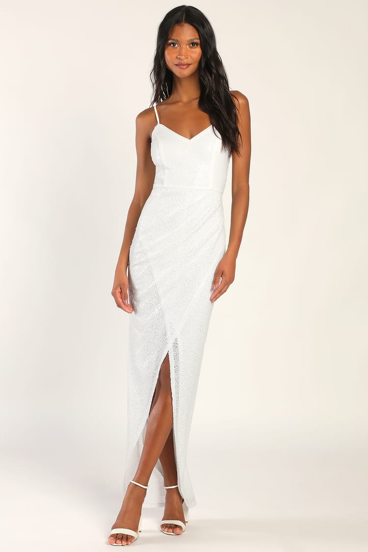 White Sequin Dress - Sequin Formal Dress - Sequin Maxi Dress - Lulus