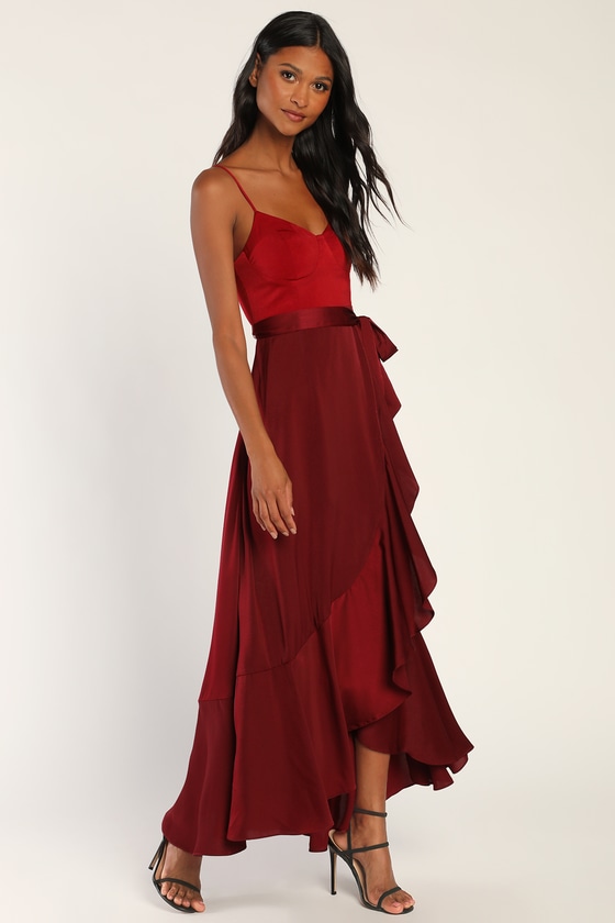 Burgundy hotsell color gown