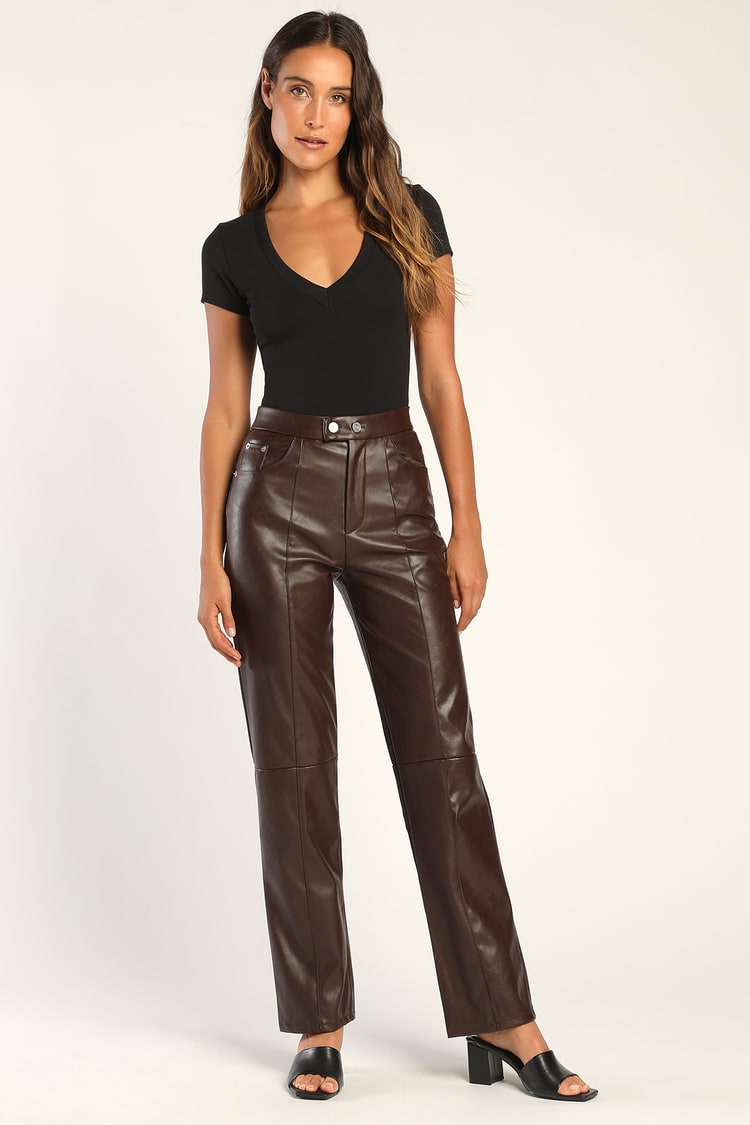 4th & Reckless Belva Trouser - Faux Leather Pants - Lulus