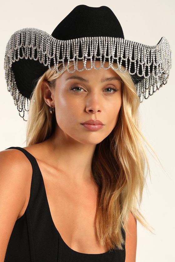 black fringe cowboy hat