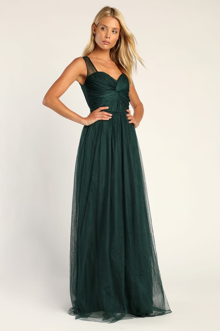 Teal Tulle Dress - Tulle Maxi Dress - Strapless Maxi Dress - Lulus