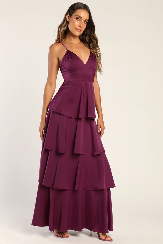 Shops Lulus Essence Plum Purple Maxi Dress