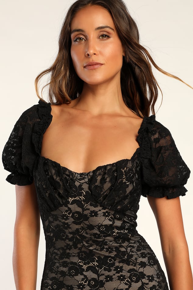 Flirtatious Impulse Black Long Sleeve Bodycon Mini Dress