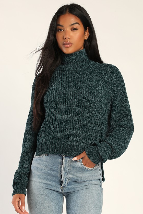 Teal Blue Sweater - Turtleneck Sweater - Pullover Sweater - Lulus