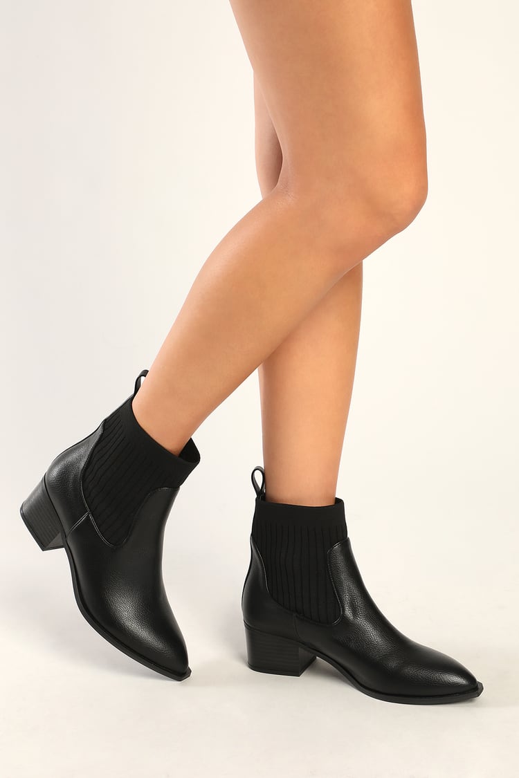 CL by Laundry Core Booties - Black Ankle Booties - Slip-On Boots - Lulus