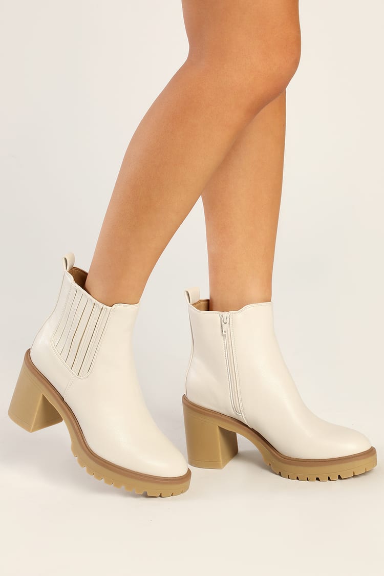 Dolce Vita Jetta Boots - White Chelsea Boots - White Ankle Boots - Lulus