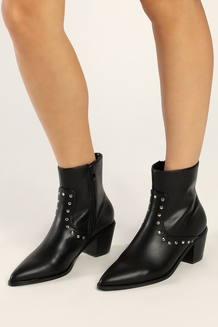 Black Ankle Booties - Pointed-Toe Ankle Booties - Short Boots - Lulus