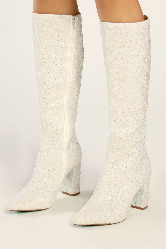 Betsey Johnson SB-Candy Boots - Pearl Boots - Knee-High Boots - Lulus