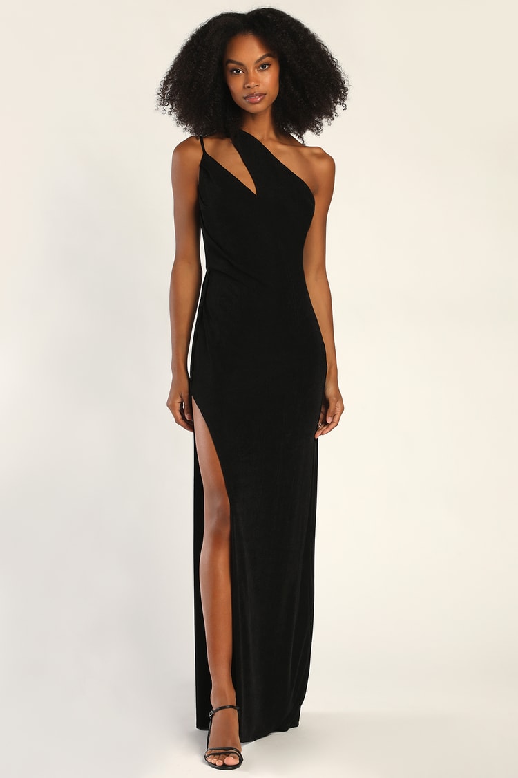 Black Maxi Dress - One-Shoulder Dress - Backless Dress - Lulus