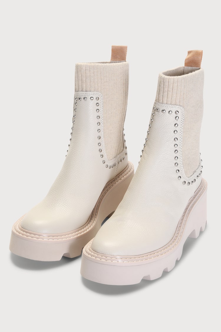 Dolce Vita Hoven H2O - Ivory Chelsea Boots - Slip-On Boots - Lulus