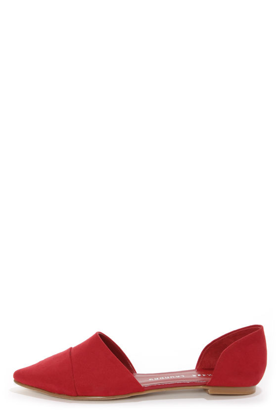 Chinese Laundry Easy Does It Red D'Orsay Pointed Flats - $59.00 - Lulus