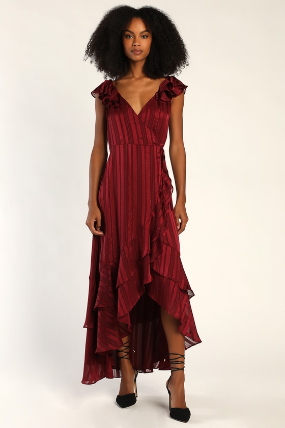 Wine colored outlet wrap dress