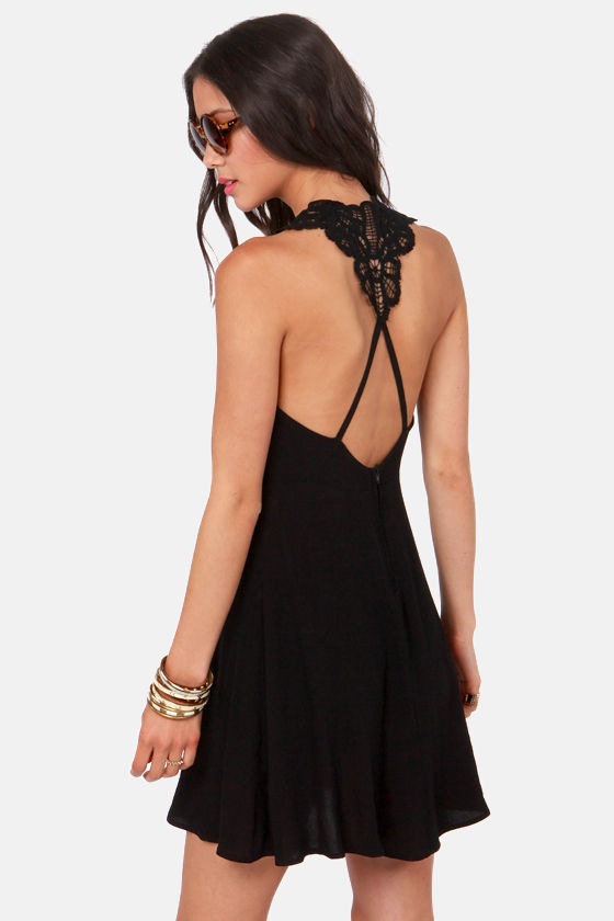 Pretty Black Dress - Crocheted Dress - Backless Dress - $43.00 - Lulus