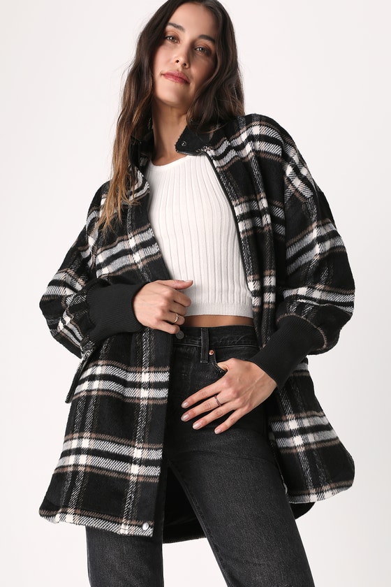 Steve madden hot sale plaid coat