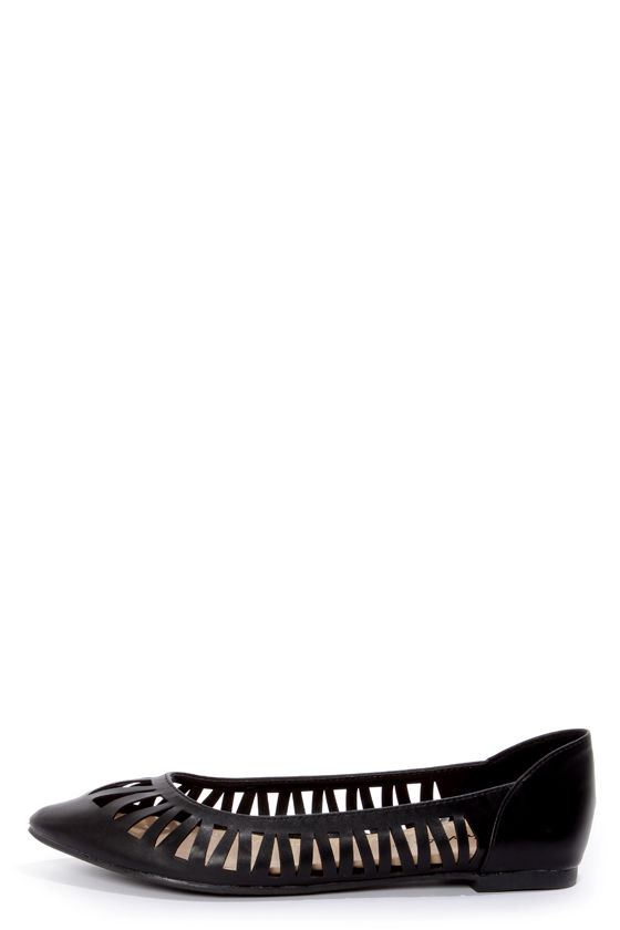 Dia 01 Black Cutout Pointed Flats - $21.00 - Lulus