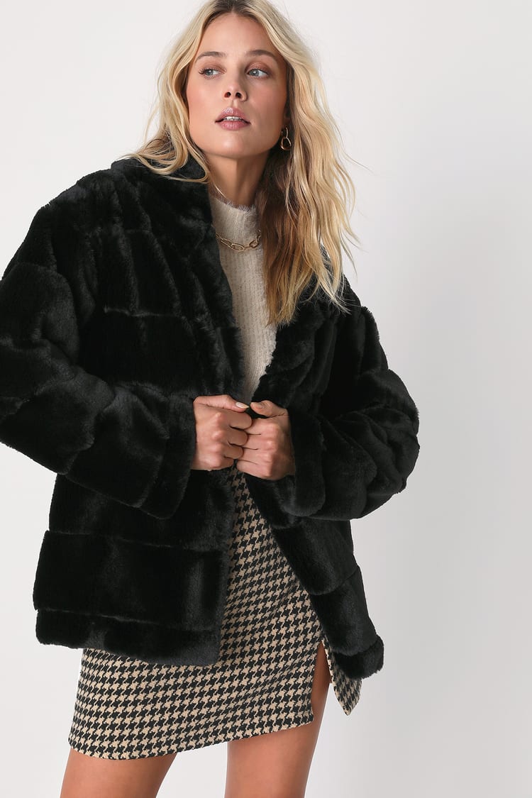 Cute Black Coat - Black Faux Fur Coat - Faux Fur Coat - Lulus