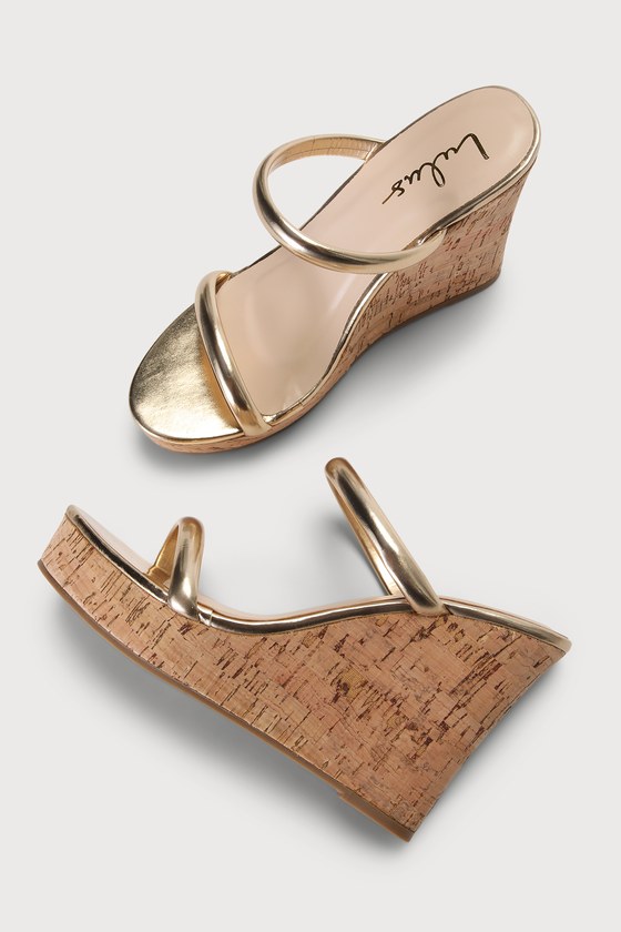 2 Part Studded Cork Wedges | boohoo