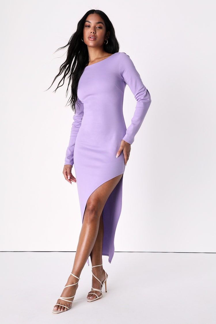 Chic Purple Maxi Dress - Long Sleeve Dress - Lilac Bodycon Dress - Lulus