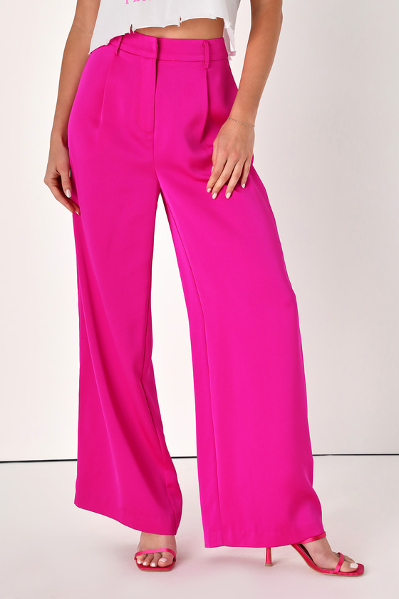 Only high waisted flared trouser co-ord in bright pink | ASOS