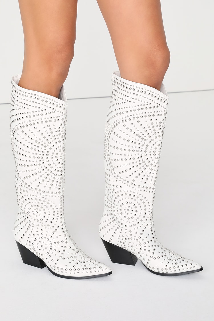 Billini Zachariah Boots - Knee-High Boots - Studded Western Boots - Lulus