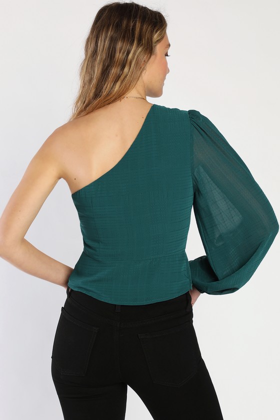 Turquoise one shoulder top new arrivals