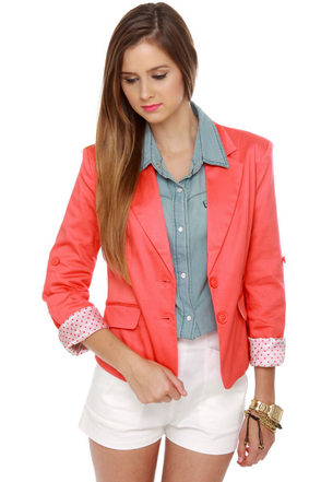 Cute Coral Blazer - Women's Blazer - Coral Jacket - $44.00 - Lulus