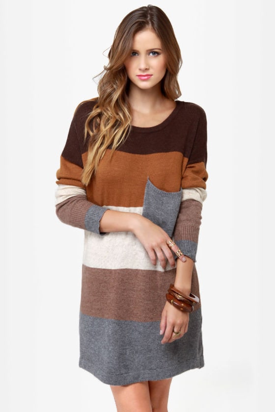 chocolate brown sweater dress