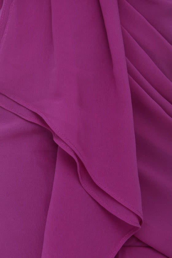 Sultry Purple Dress - Strapless Dress - Magenta Dress - $72.00