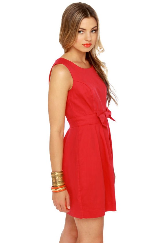 Classy Red Dress - Sleeveless Dress - $35.00