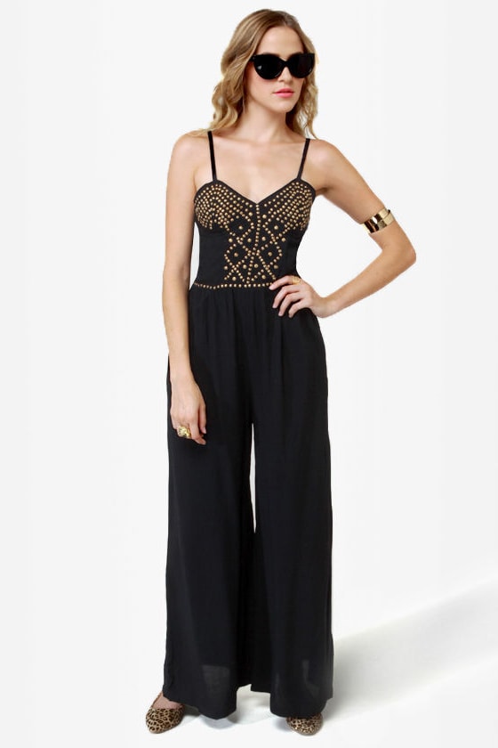 Sexy Studded Jumpsuit - Black Jumpsuit - $54.00 - Lulus