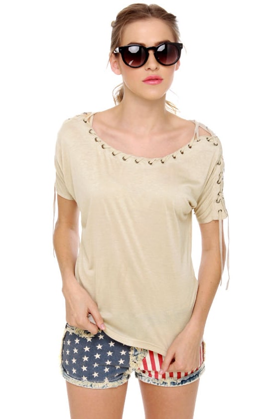 lace beige top