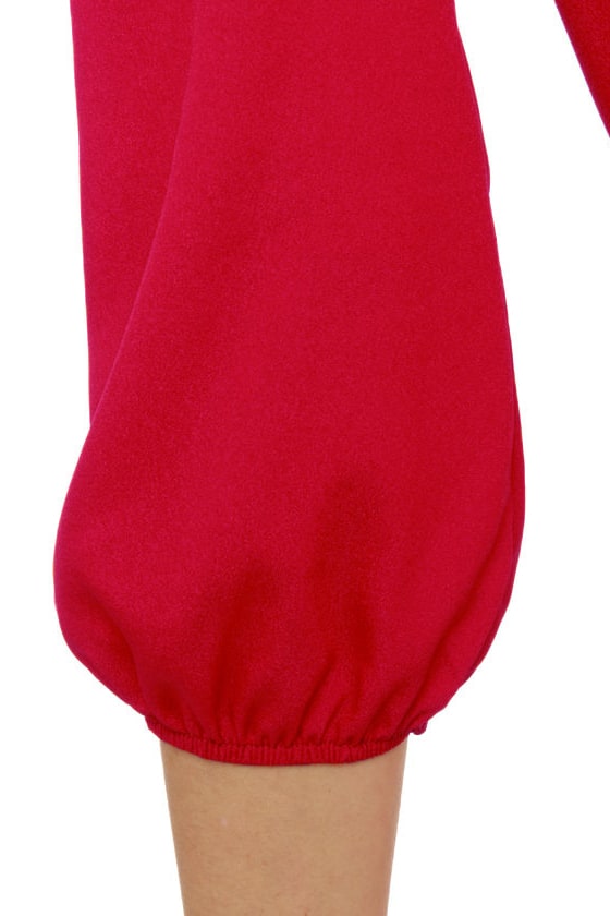 Cute Red Dress - Shift Dress - Color Block Dress - $35.00