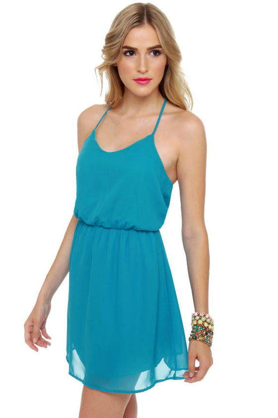 Cute Aqua Dress - Tank Dress - Blue Dress - $42.00 - Lulus