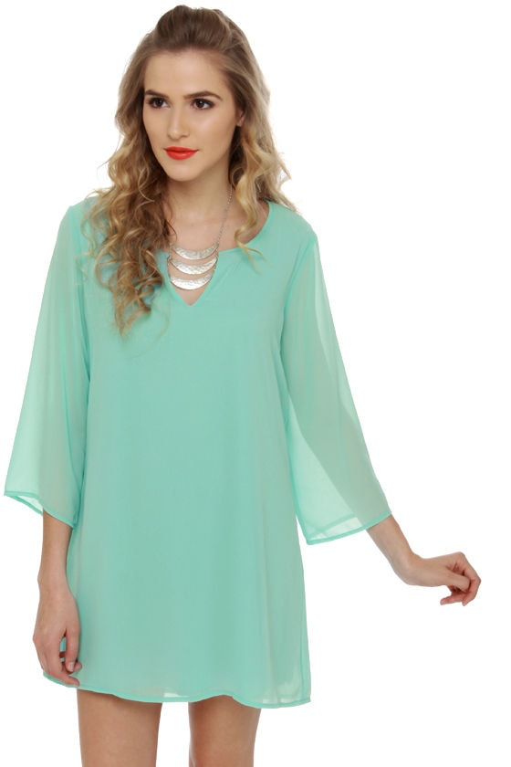 Cute Turquoise Dress - Shift Dress - Blue Dress - $38.00 - Lulus