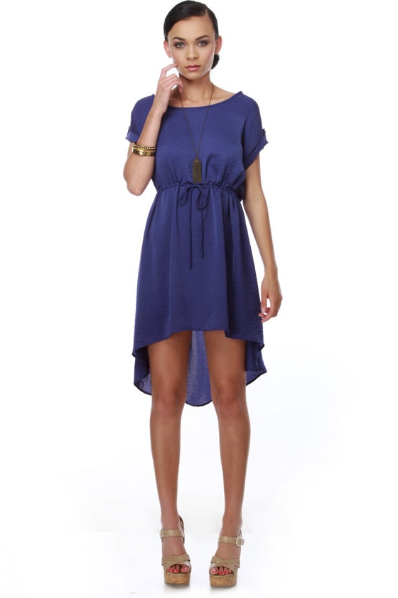 Beautiful Blue Dress - High Low Hem Dress - Cobalt Blue Dress - $38.00