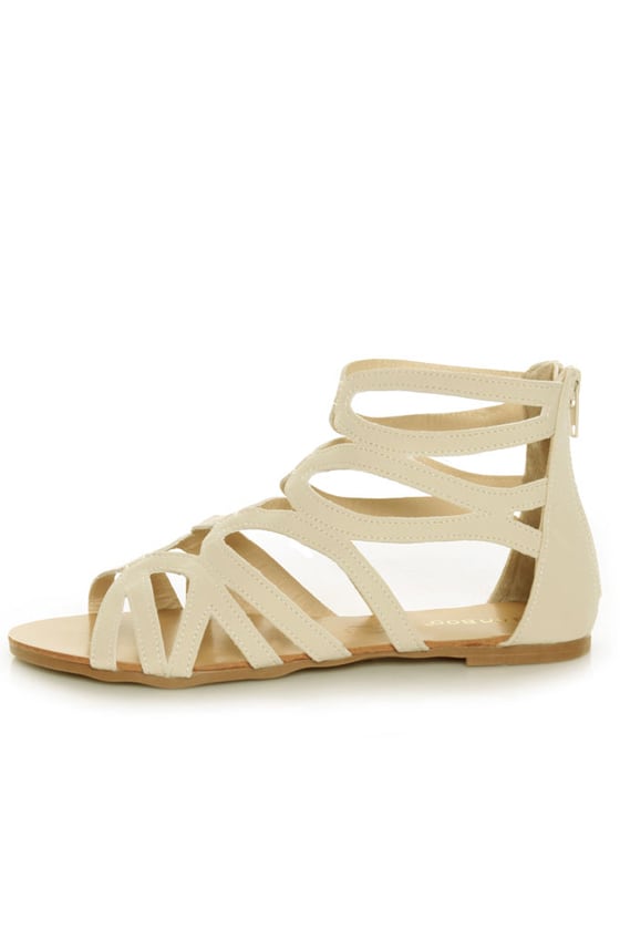 Bamboo Maniac 53 Ivory Strappy Gladiatior Sandals - $28.00 - Lulus