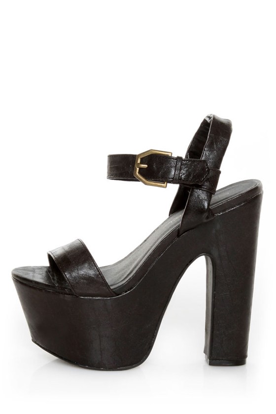 C Label Christian 8 Black Super Platform Sandals - $39.00 - Lulus