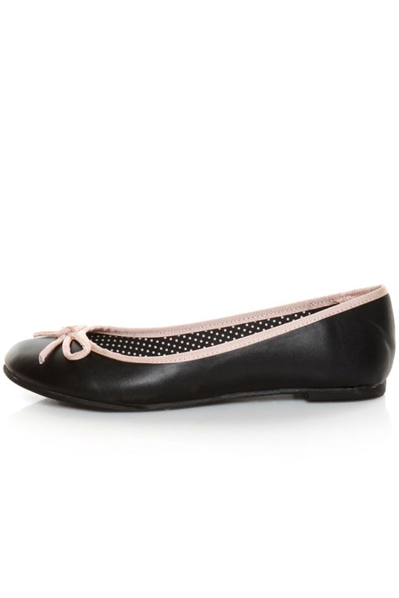 CL by Laundry Get Down Hudson Black and Pink Ballet Flats - $36.00 - Lulus