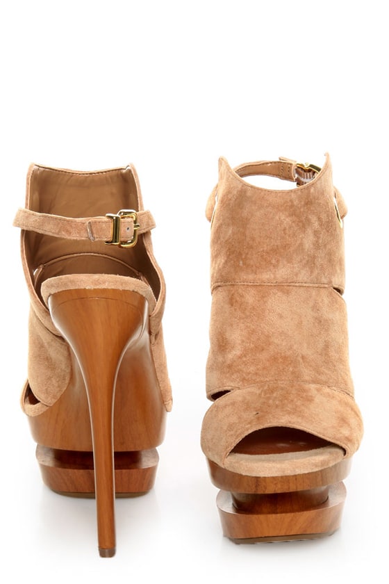 Jessica Simpson Cat Camel Suede Slingback Platform Heels - $109.00