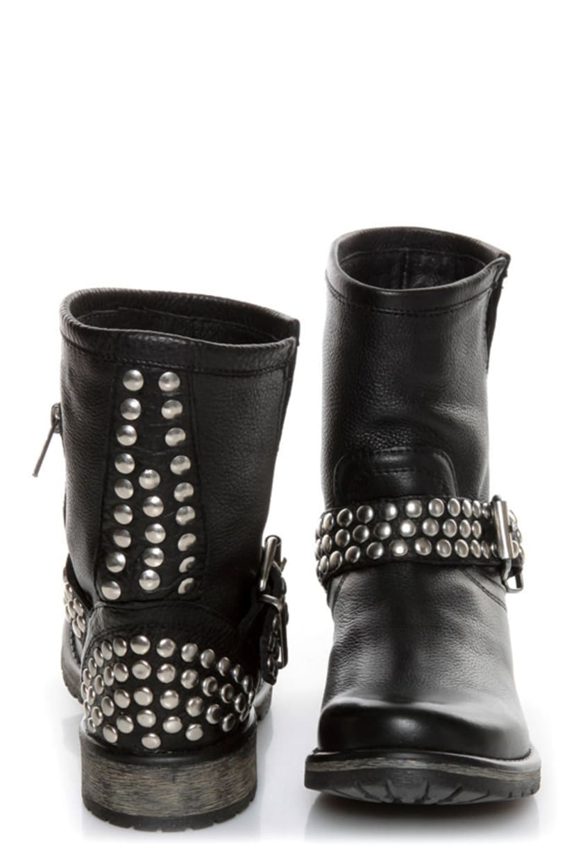 Steve Madden Fraankie Black Studded Ankle Boots - $149.00 - Lulus