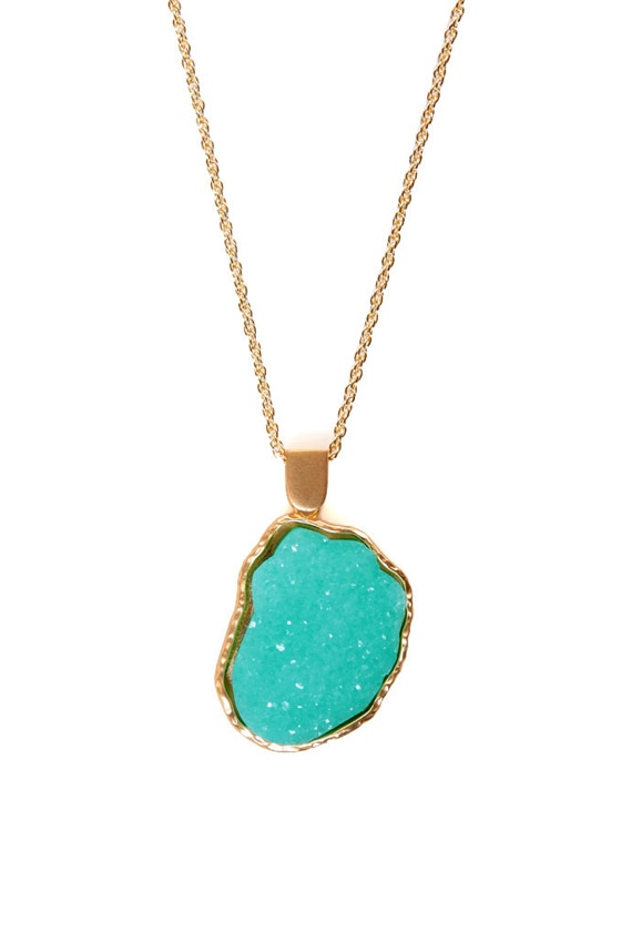 Mint Necklace - Crystal Necklace - $14.00 - Lulus