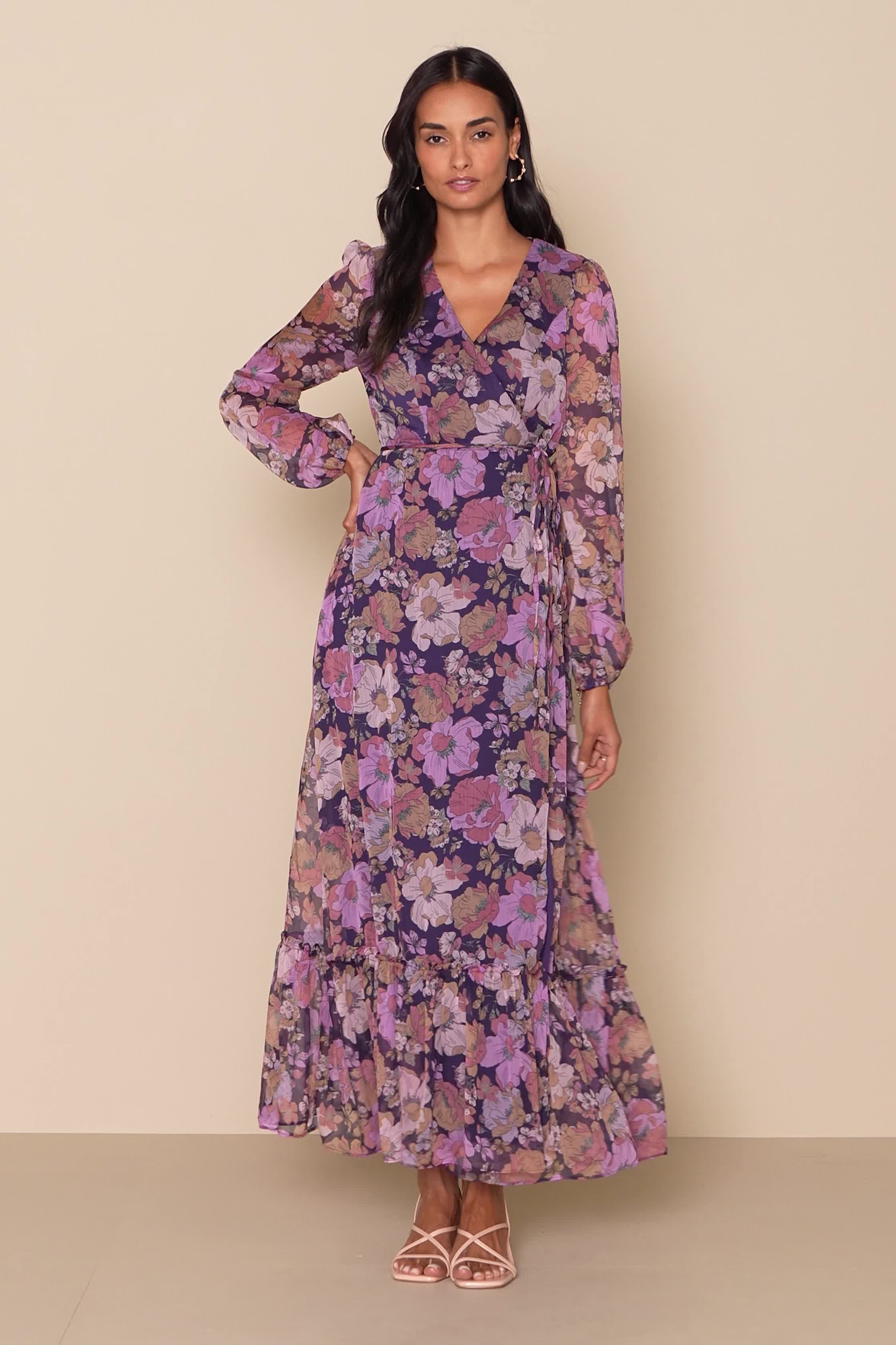 Lulus Wrap Maxi Dress Purple Convertible 2024 Dress XS